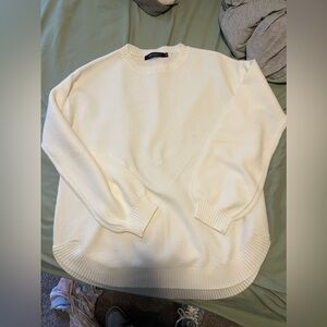 white sweater